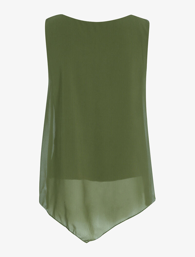 Top à décolleté zippé - kaki - 2