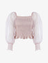Crop top à manches mouchetées - rose - 3