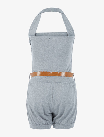 Combishort ceinturé - gris clair - 2