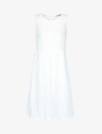 Robe ajourée en dentelle graphique - blanc - 3