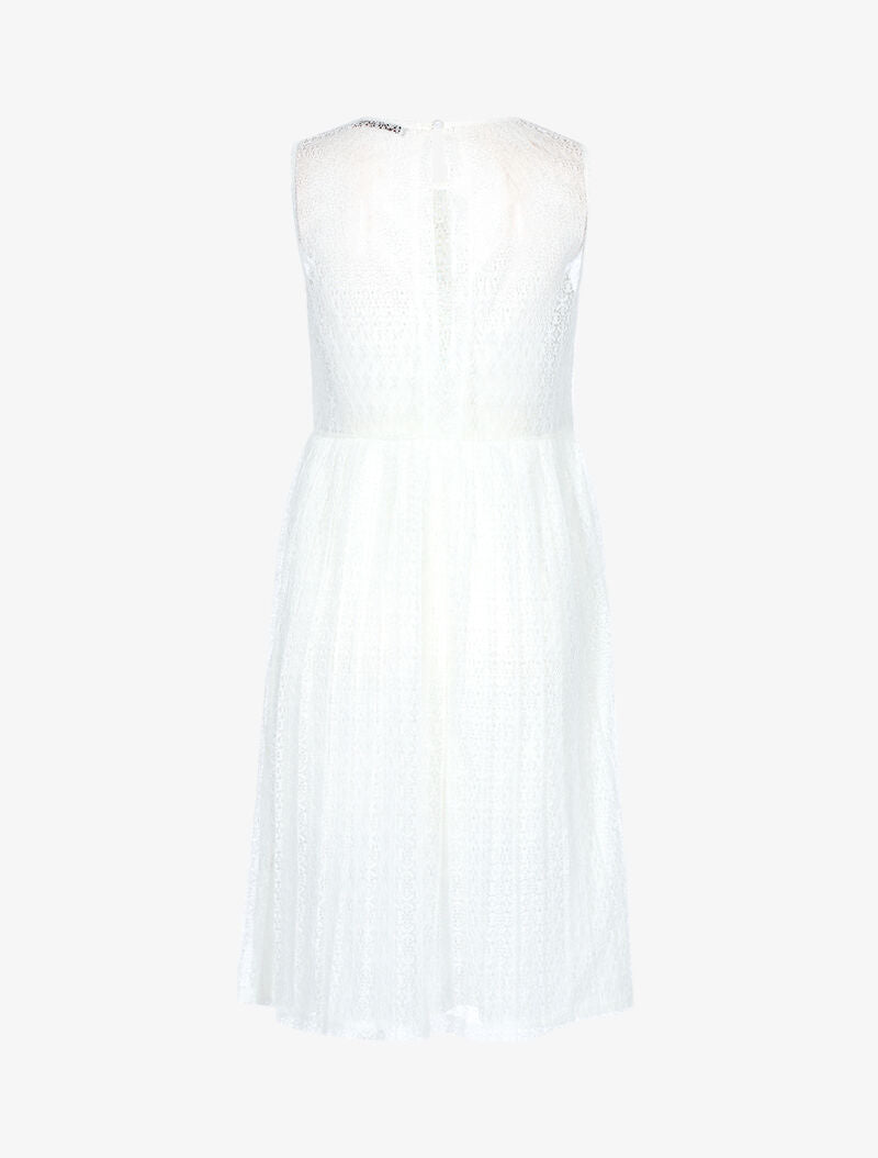 Robe ajourée en dentelle graphique - blanc - 2