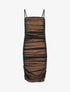 Robe fourreau en tulle plissée - camel/noir - 3