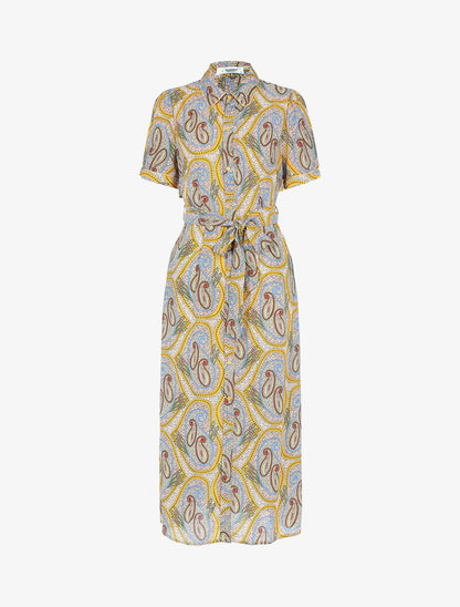 Robe longue à imprimé cachemire - jaune - 3