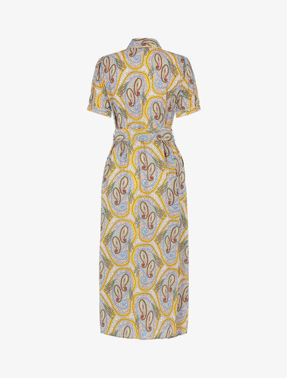 Robe longue à imprimé cachemire - jaune - 2