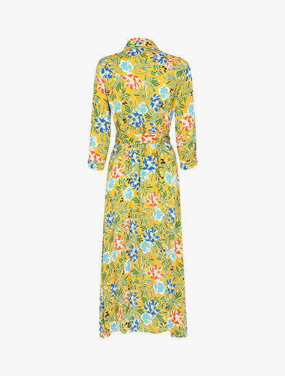 Robe à imprimé tropical - jaune - 2