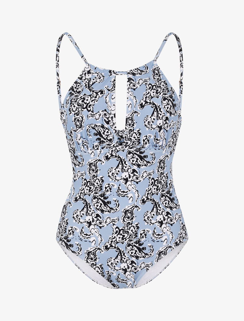 Monokini à imprimé baroque stylisé - bleu charrette - 3