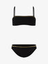 Bikini côtelé à liserés contrastants - noir/or - 3