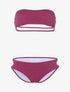 Bikini bandeau lamé à oeillets dorés - rouge - 1