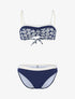 Bikini bicolore et haut imprimé - marine/écru - 1