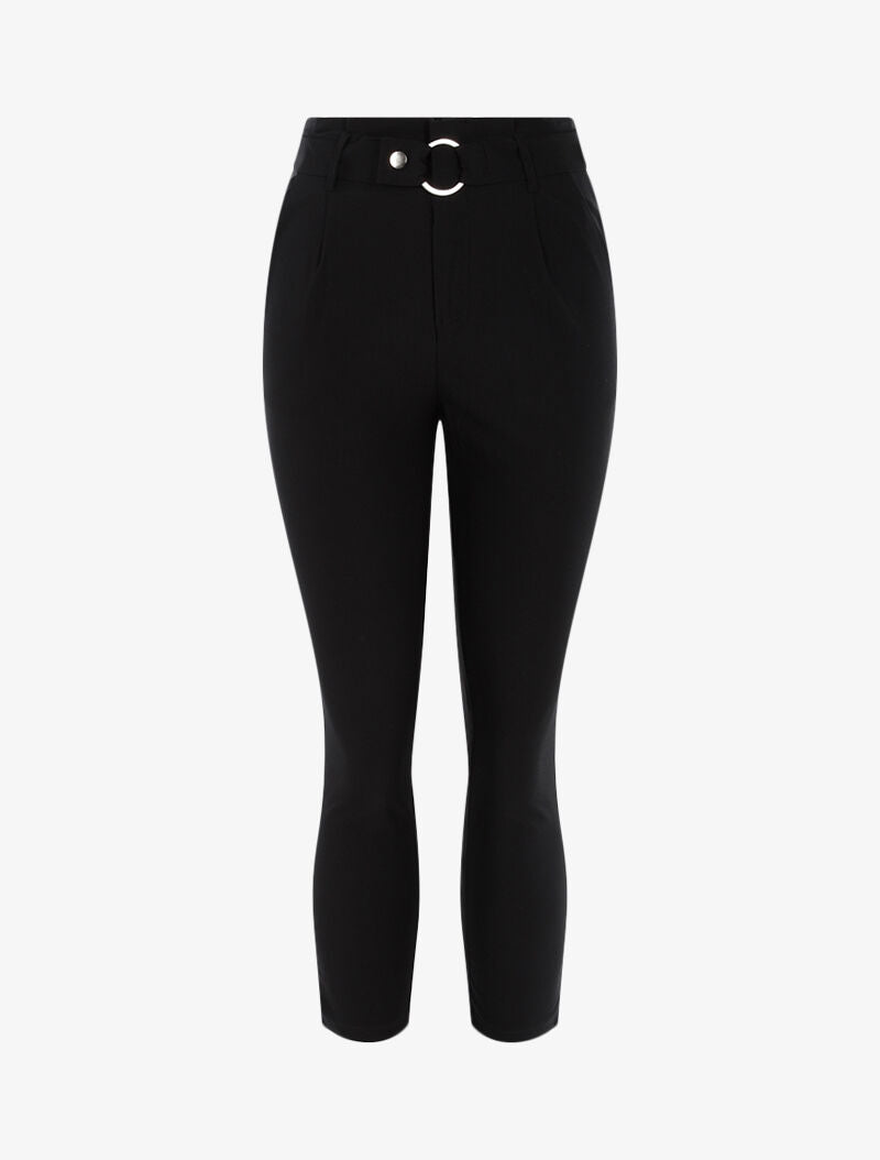 Pantaloni tinta unita 7/8 - nero