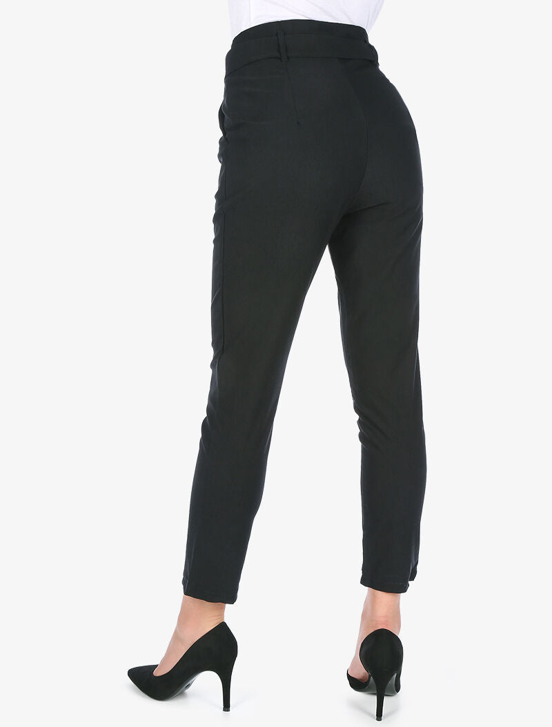 Pantaloni tinta unita 7/8 - nero