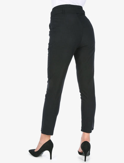 Pantaloni tinta unita 7/8 - nero