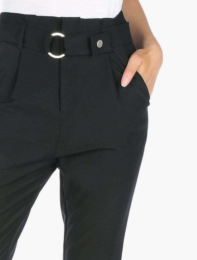 Pantaloni tinta unita 7/8 - nero