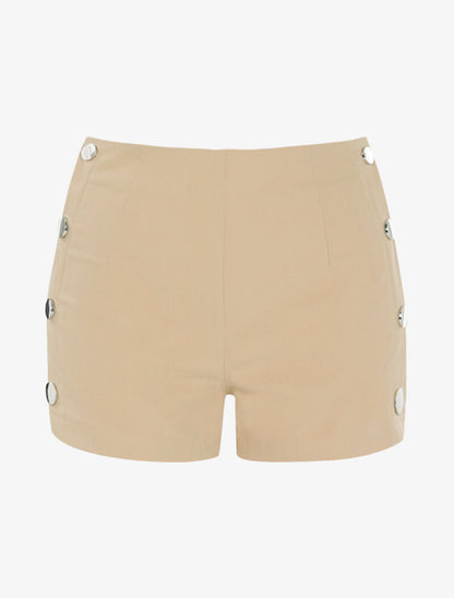 Mini short à boutonnières - beige - 1