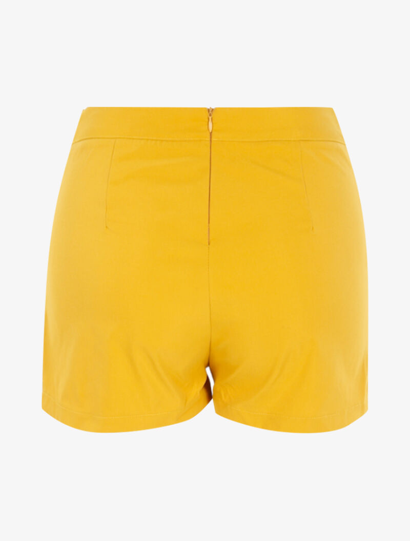 Mini short à boutons décoratifs - jaune - 2