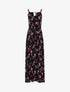 Robe longue à imprimé pivoines - marine - 3