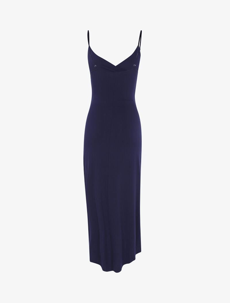 Robe fluide à bord asymétrique - marine - 2