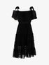 Robe col bardot volantée - noir - 1