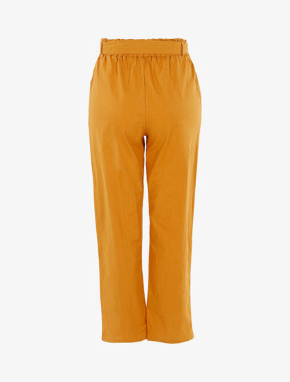 Pantalon ample effet toile - jaune - 2