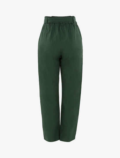 Pantalon ample effet toile - vert olive - 2