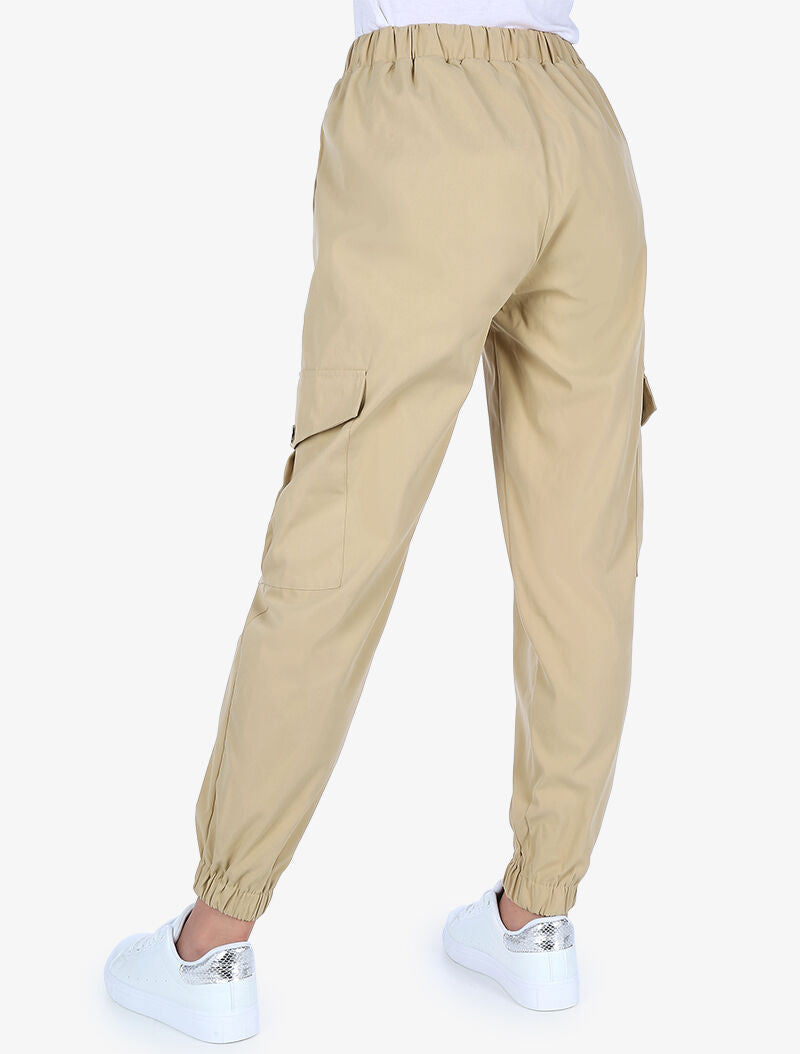 Pantaloni cargo 7/8 - beige