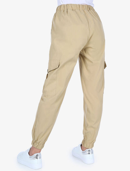 Pantaloni cargo 7/8 - beige