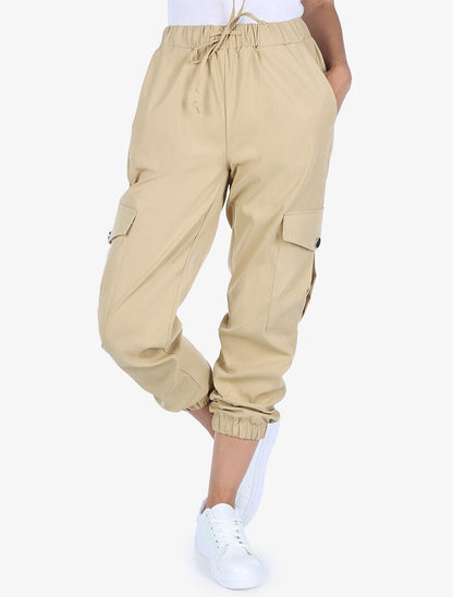 Pantaloni cargo 7/8 - beige