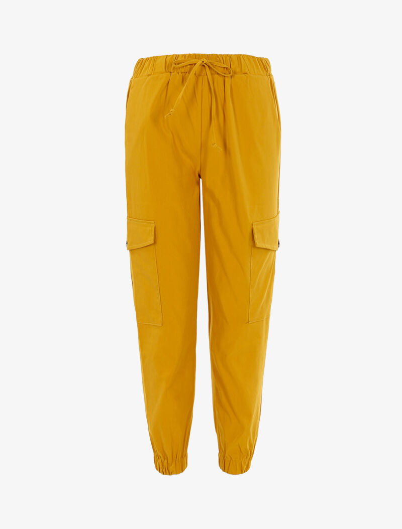 Pantaloni cargo 7/8 - giallo