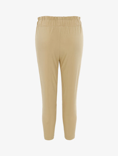 Pantacourt à taille empire - beige - 5