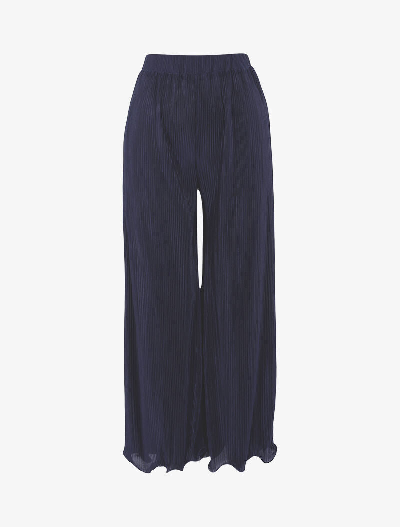 Pantaloni 7/8 a effetto goffrato - marina