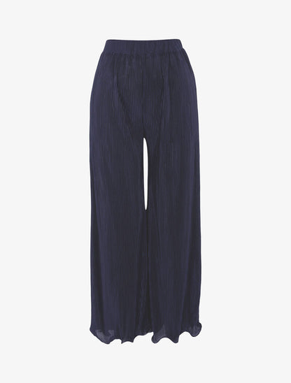 Pantaloni 7/8 a effetto goffrato - marina