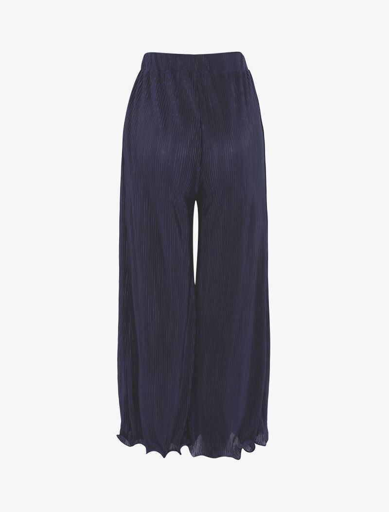 Pantaloni 7/8 a effetto goffrato - marina