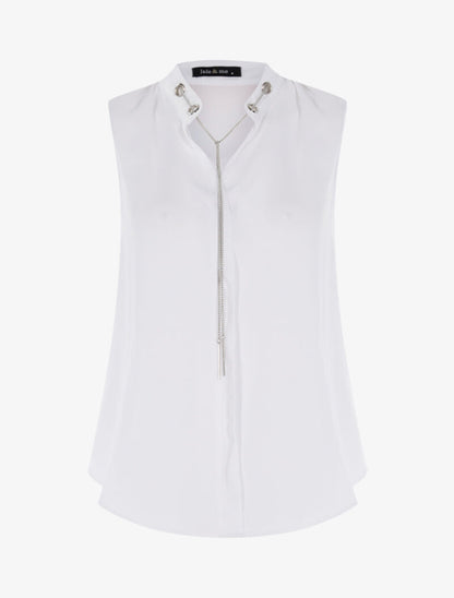 Top à col chaîne - blanc - 3