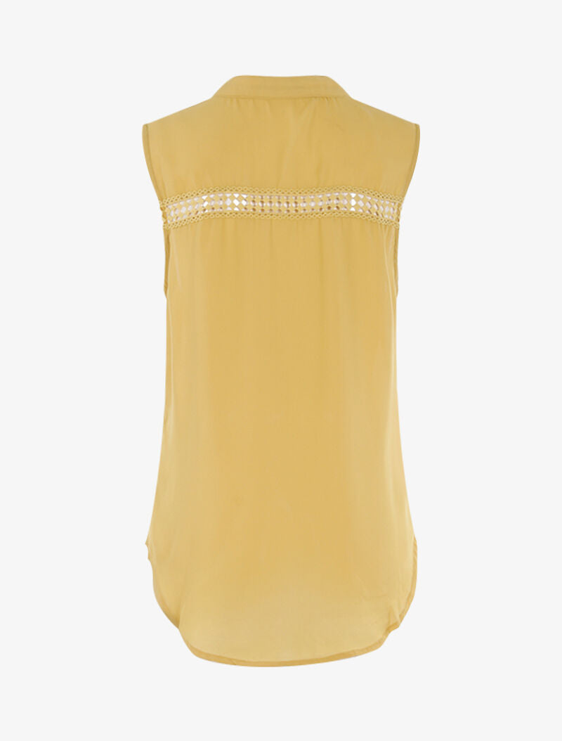Top style chemise sans manches - jaune - 2