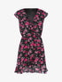 Robe cache-coeur à imprimé floral - noir - 1