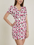 Robe moulante à imprimé floral - ecru - 1