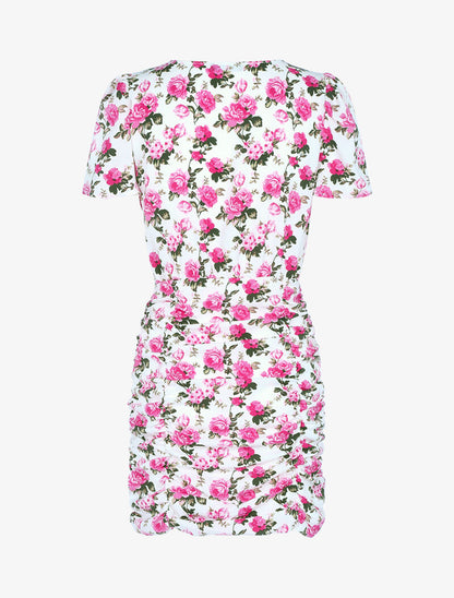 Robe moulante à imprimé floral - ecru - 6