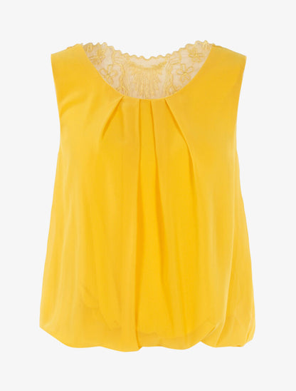 Top boule à dos en tulle - jaune - 3