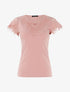 T-shirt à empiècement crochet - rose - 1