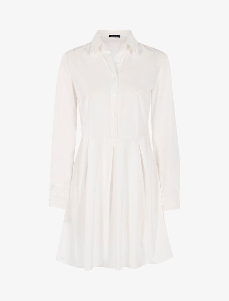 Robe patineuse style chemise - ecru - 3