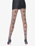 Collants résille à noeuds léopard - noir/camel - 1
