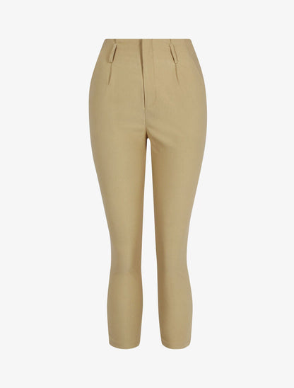 Pantaloni tinta unita 7/8 - beige
