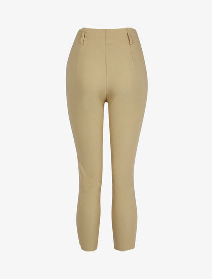 Pantaloni tinta unita 7/8 - beige
