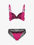 Ensemble à empiècement dentelle effet papillon - fushia - 1