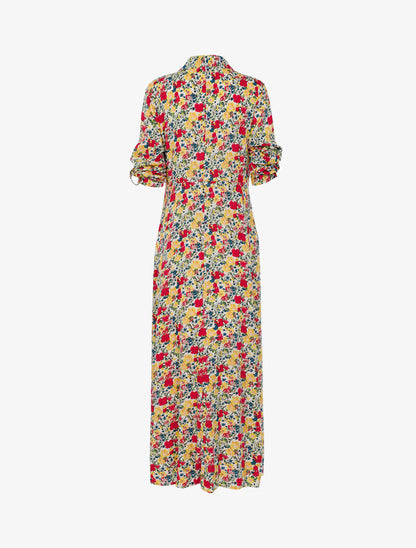 Robe chemise à imprimé coquelicots - ecru - 2