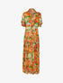 Robe chemise à imprimé automnal abstrait - orange - 1
