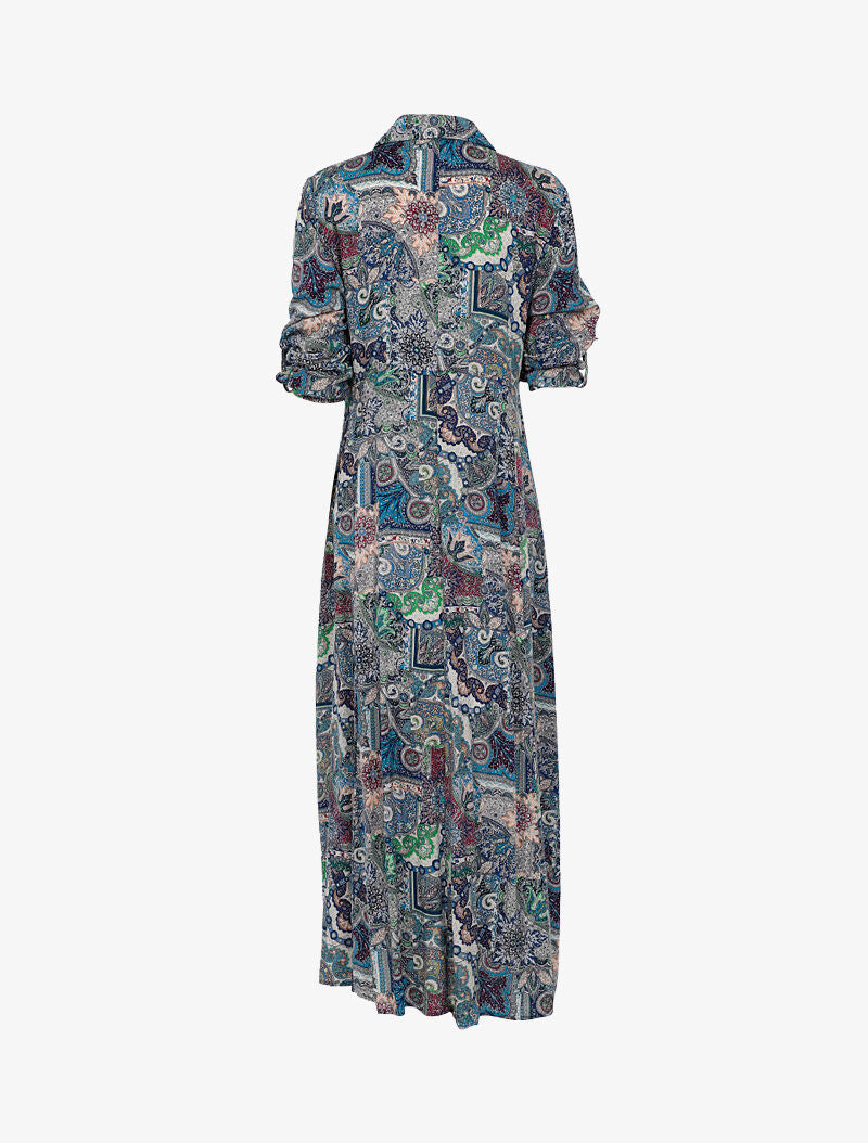 Robe chemise à imprimé cachemire - bleu - 2