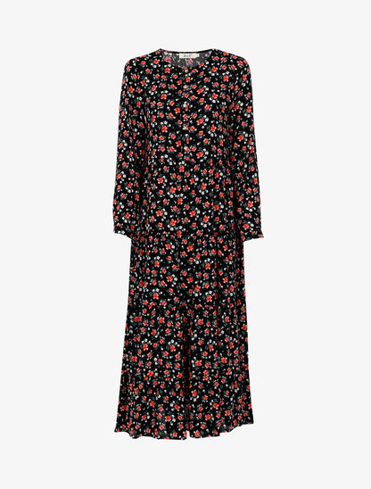 Robe fluide à imprimé floral - noir - 3