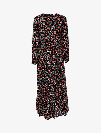 Robe fluide à imprimé floral - noir - 2