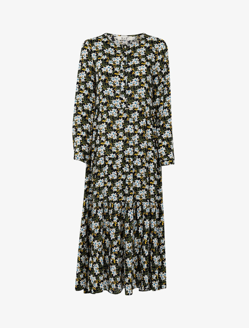 Robe fluide à imprimé champêtre - marine - 3